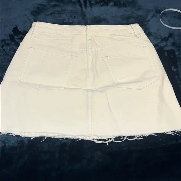 Free People White Denim Button Up Skirt  Size 28 - Picture 5 of 7